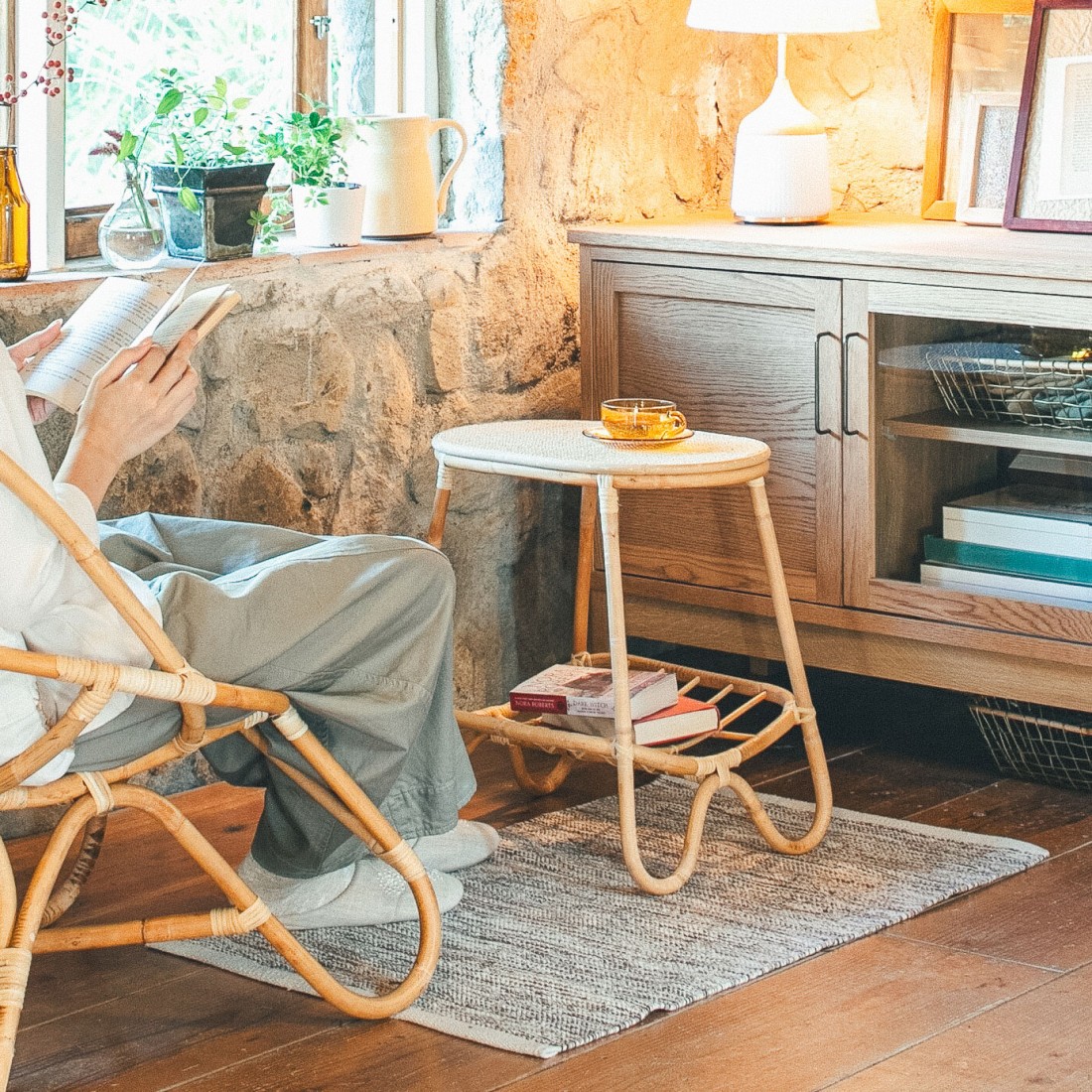 ラタンサイドテーブル ノア | ienowa｜Fresk（フレスク）