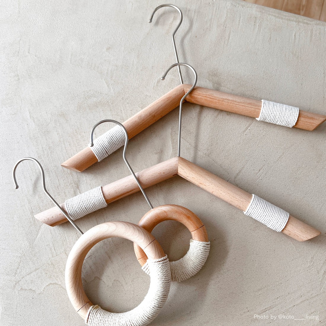ウッドリングハンガー ロープタイプ 滑り止め | woodシリーズ