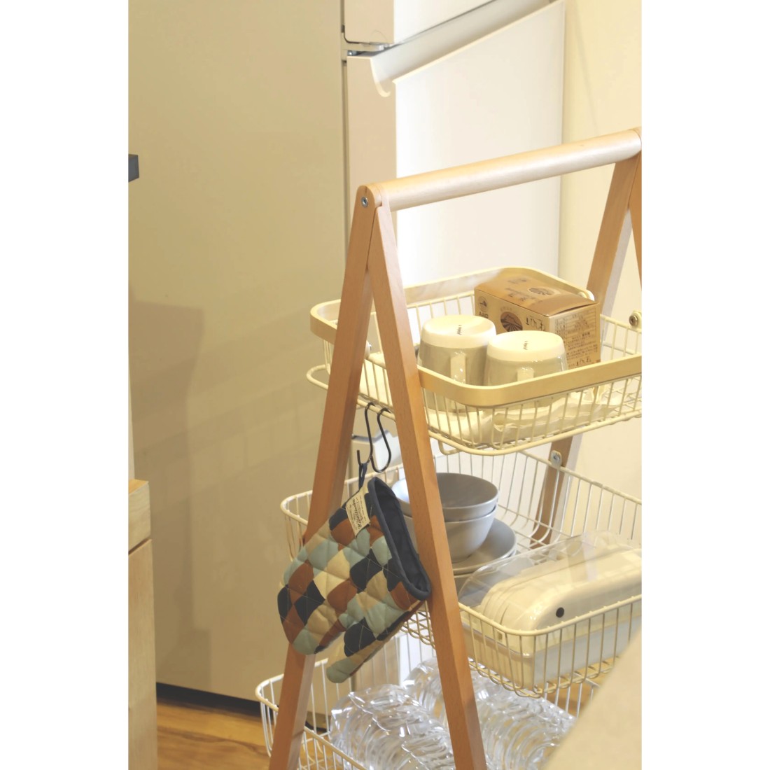 Mash | マッシュ】リヴ キャリーバスケットワゴンM | キッチンワゴン