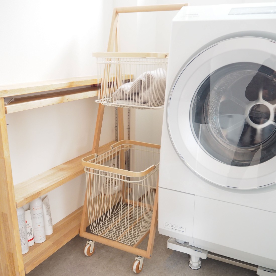 Mash | マッシュ】リヴ キャリーバスケットワゴンL | キッチンワゴン