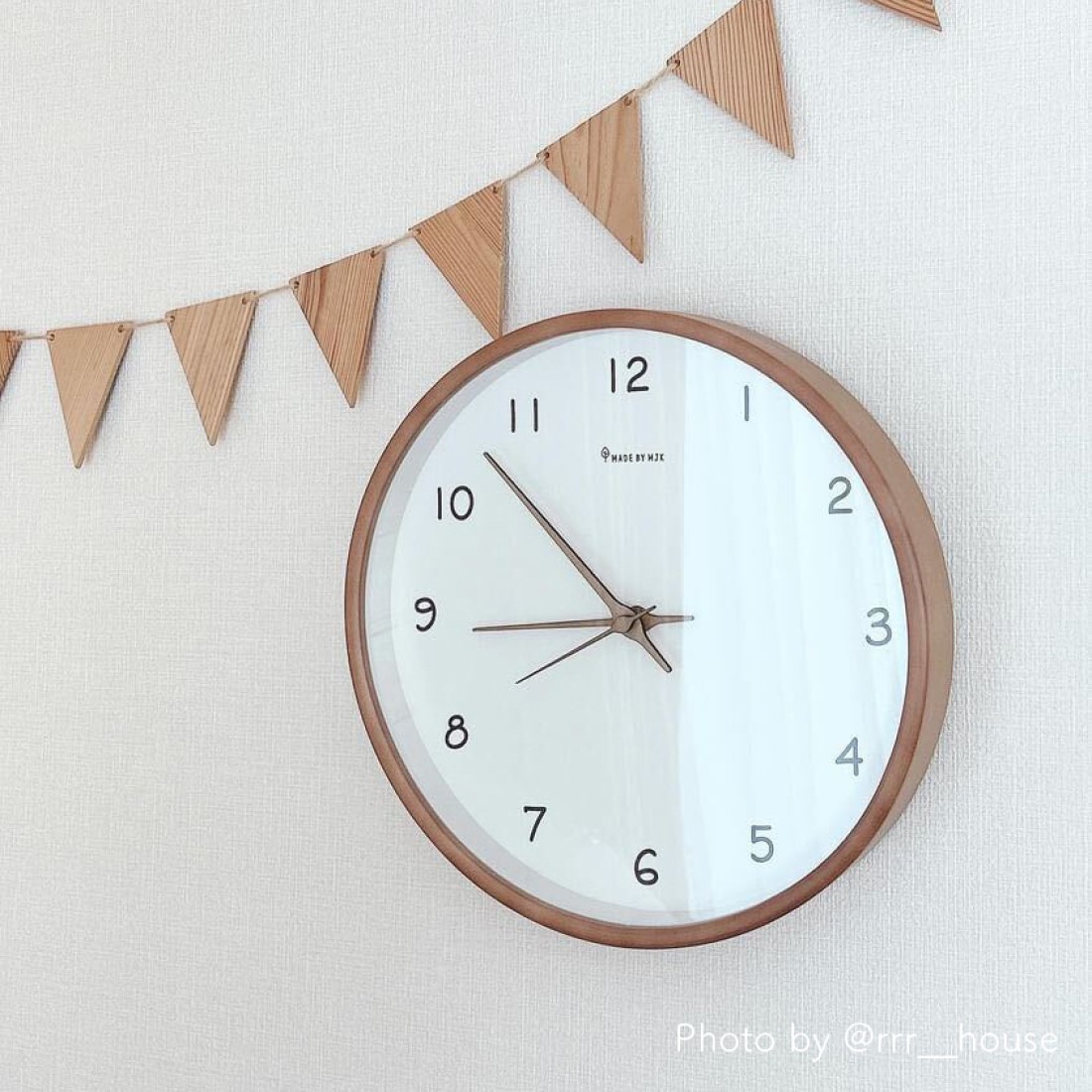 天然木北欧ナチュラル掛け時計 wood×white｜Fresk（フレスク）