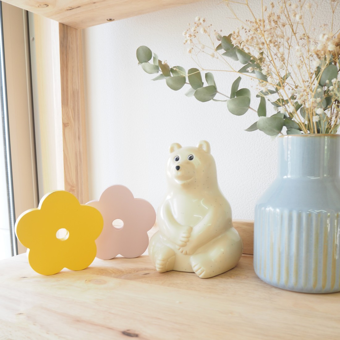 カラフルお花オブジェ 天然木使用【現品限りで販売終了】｜Fresk