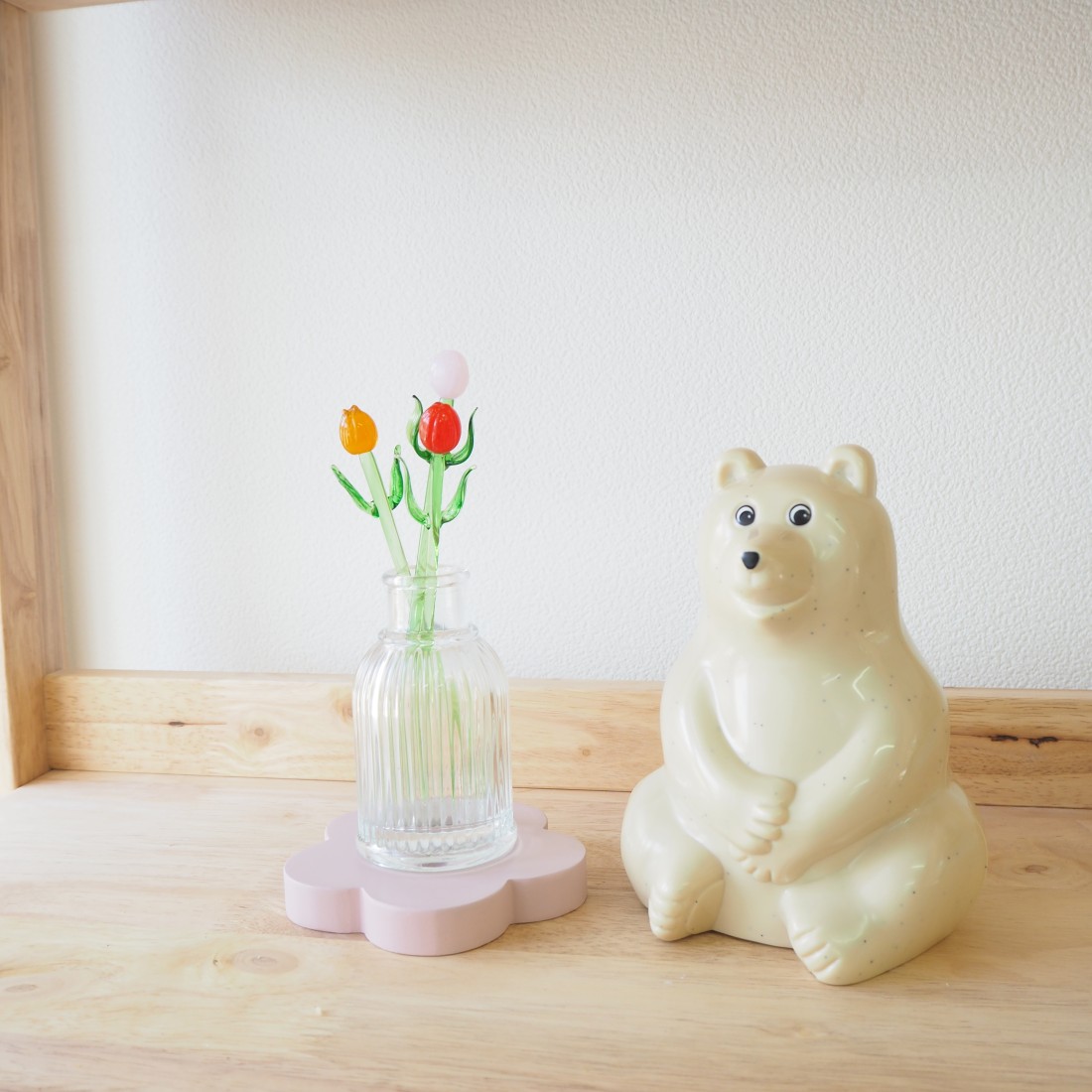 カラフルお花オブジェ 天然木使用【現品限りで販売終了】｜Fresk