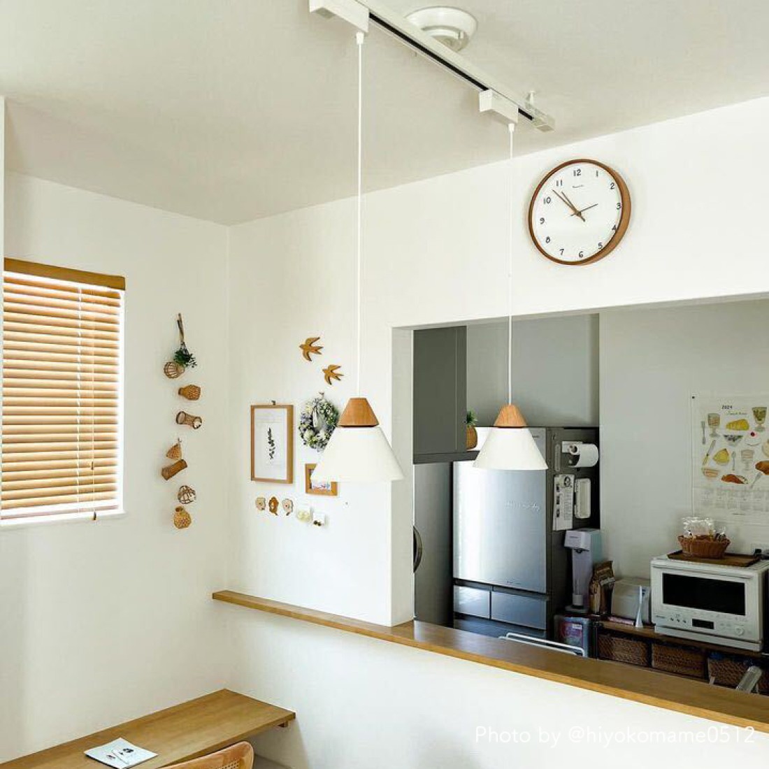 天然木北欧ナチュラル掛け時計 wood×white｜Fresk（フレスク）