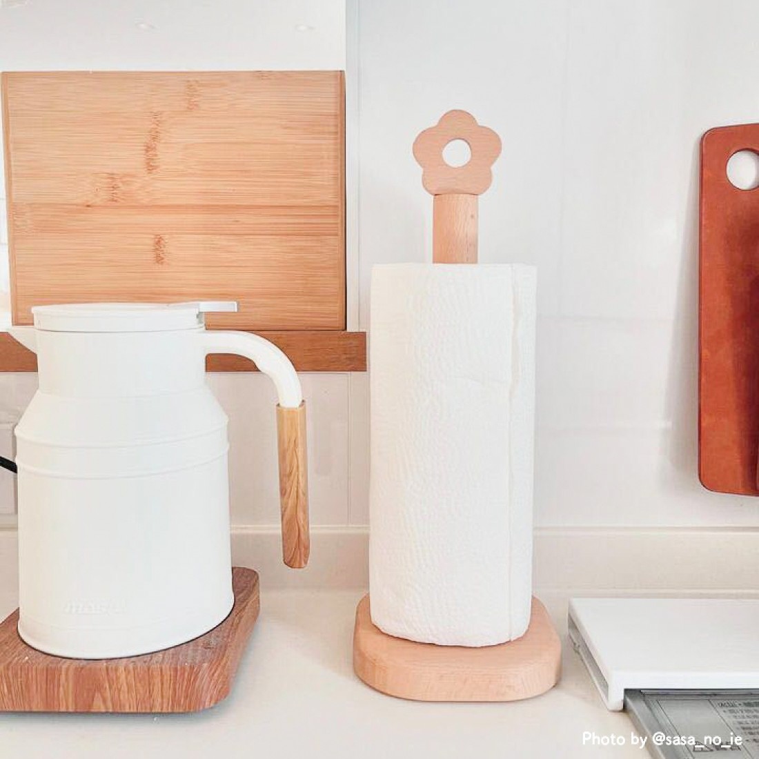 RANSBURG キッチンペーパーホルダー ランズバーグ 黄色 花 天然木お花のキッチンペーパーホルダー｜Fresk（フレスク）