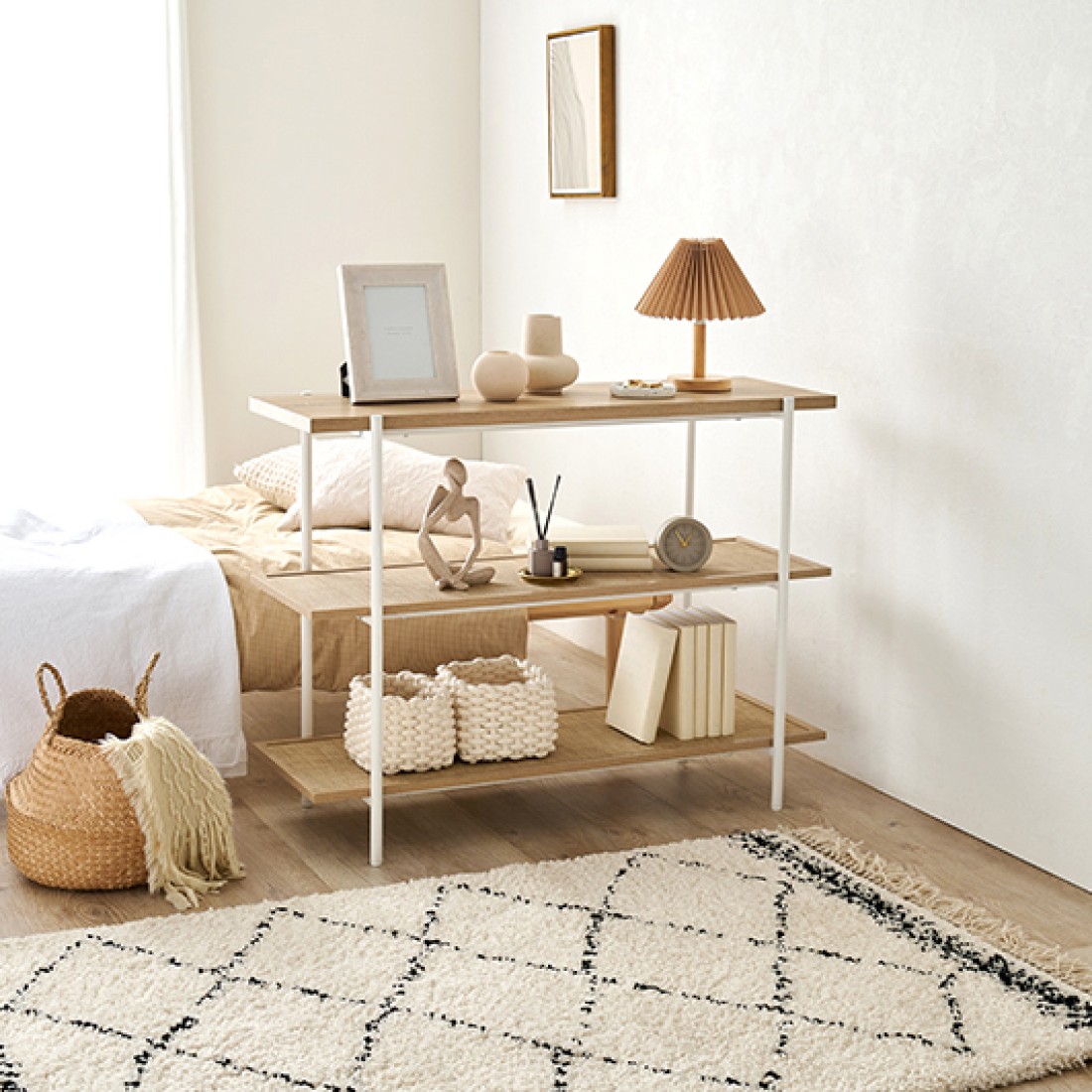 ラタン調オープンラック 3段タイプ｜Fresk（フレスク）