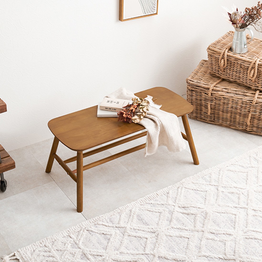 3色展開】ダイニングベンチ ｜無垢材使用 インテリアベンチ 玄関