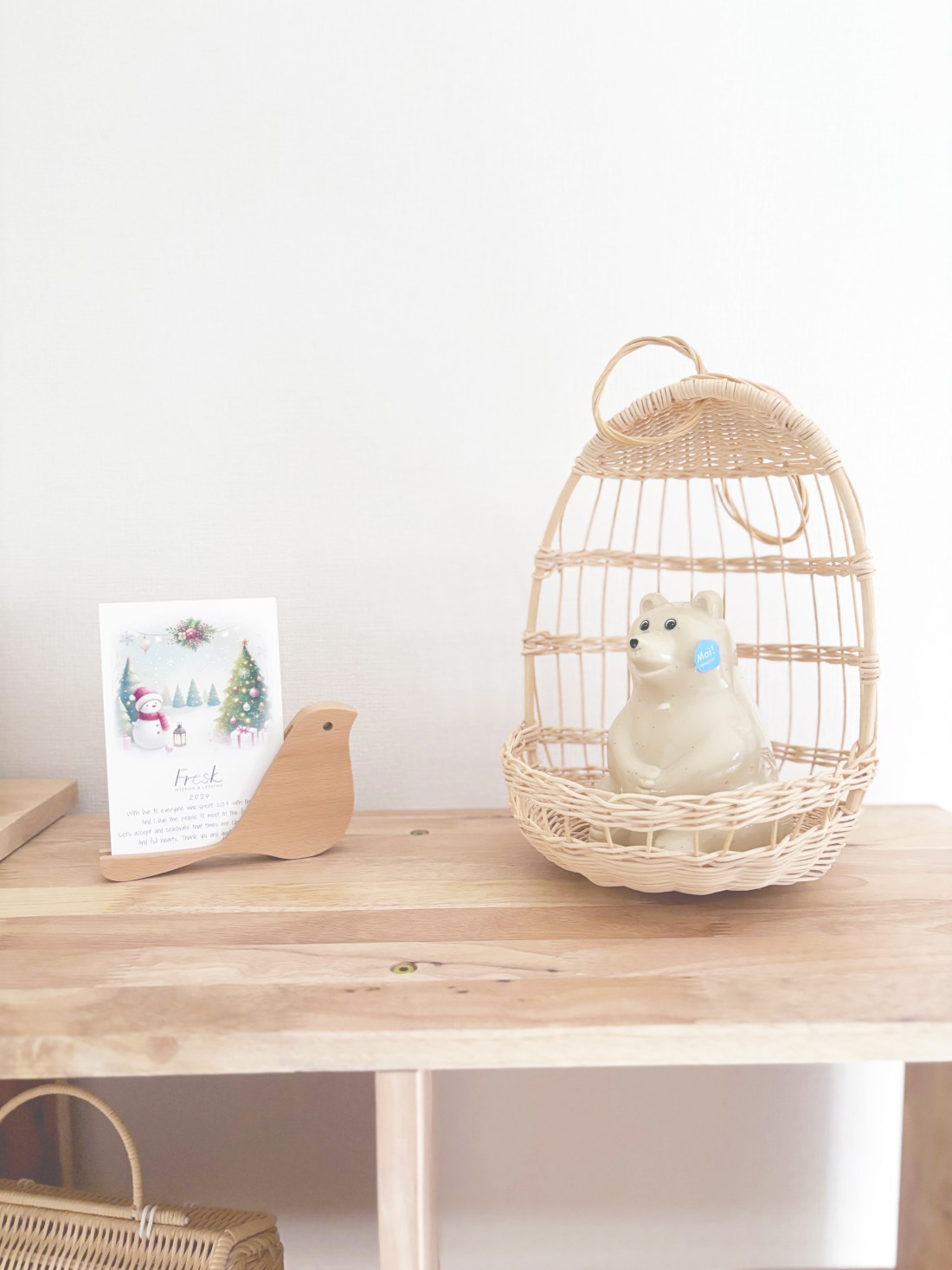 手編みラタンのミニチュアハンギングチェア｜Fresk（フレスク）