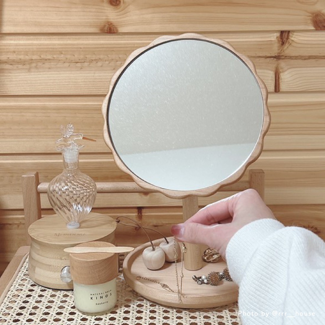 フランス　アンティーク　卓上ミラー　鏡　木製　彫刻　ローズ＆リボン フランス アンティーク 卓上ミラー 鏡 木製 彫刻 ローズ＆リボン