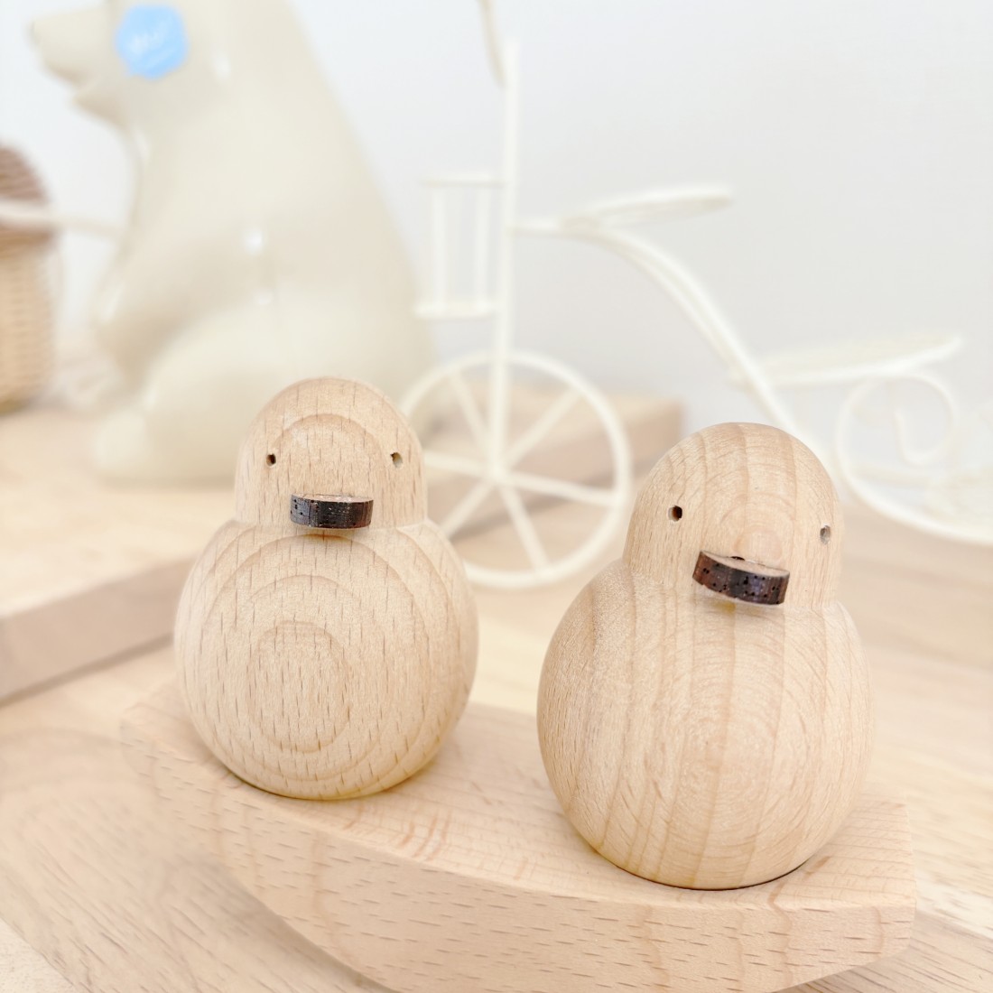 ひよこのふたごオブジェ 天然木製｜Fresk（フレスク）