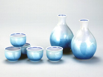 九谷焼 酒器揃え 銀彩